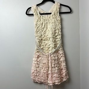 Mona Lisa ombré dress, pearl belt